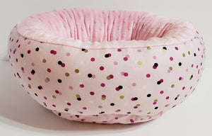 Small Round Bed Confetti light pink
